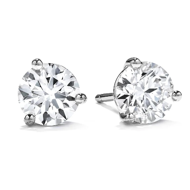 women's gold drop earrings-18K Fire and Ice Diamond Stud Earrings