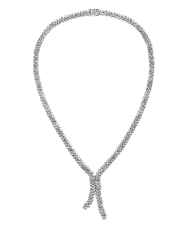 women's long necklaces-Lierre Three Row Soulmate Tie Necklace