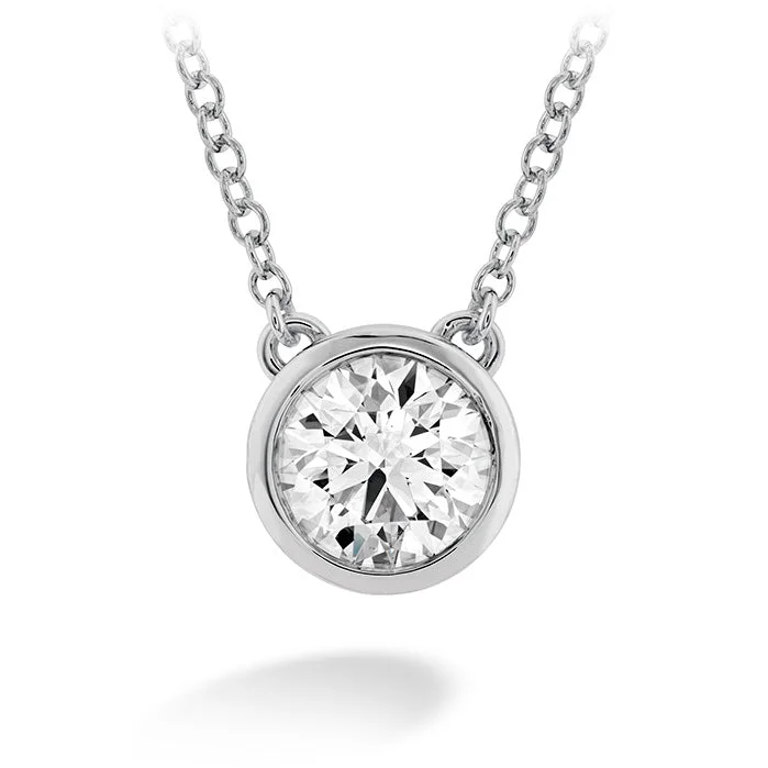 women's gold necklaces-Hearts On Fire Classic Bezel Diamond Pendant Necklace