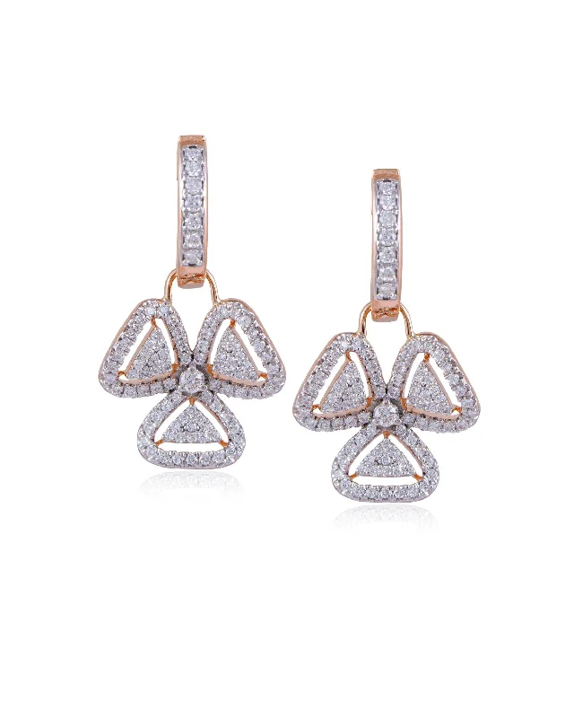 women's hoop earrings-Diamond Long Earrings