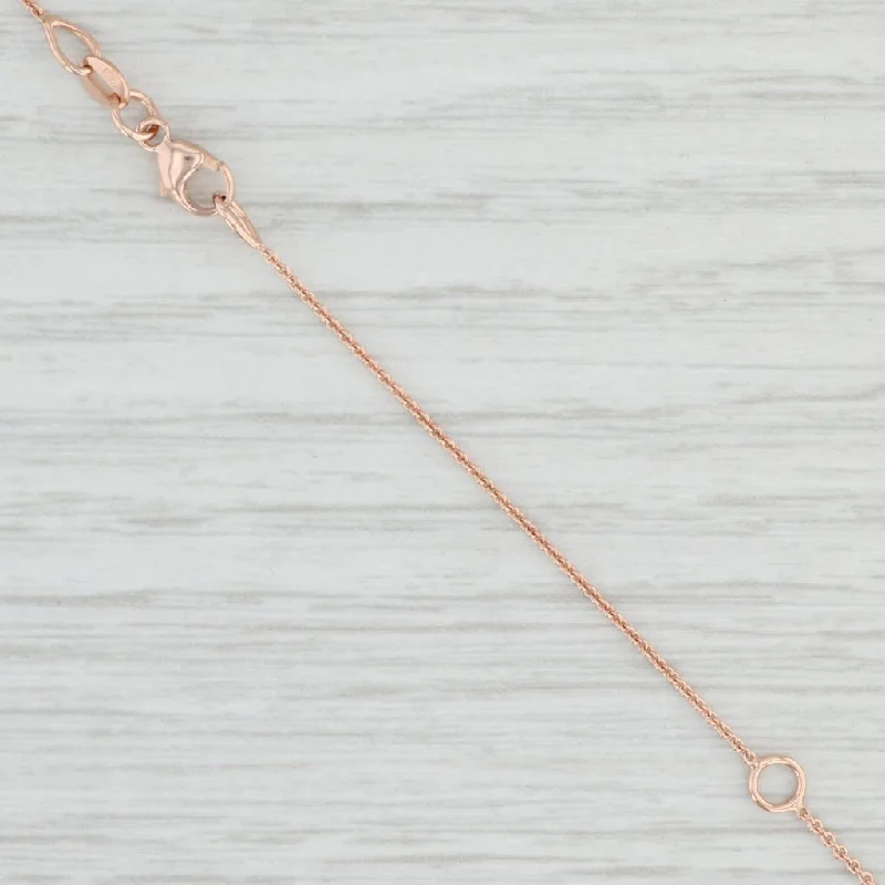 women's pendant necklaces-New Cable Chain Necklace 14k Rose Gold 16-18" 0.8mm Adjustable