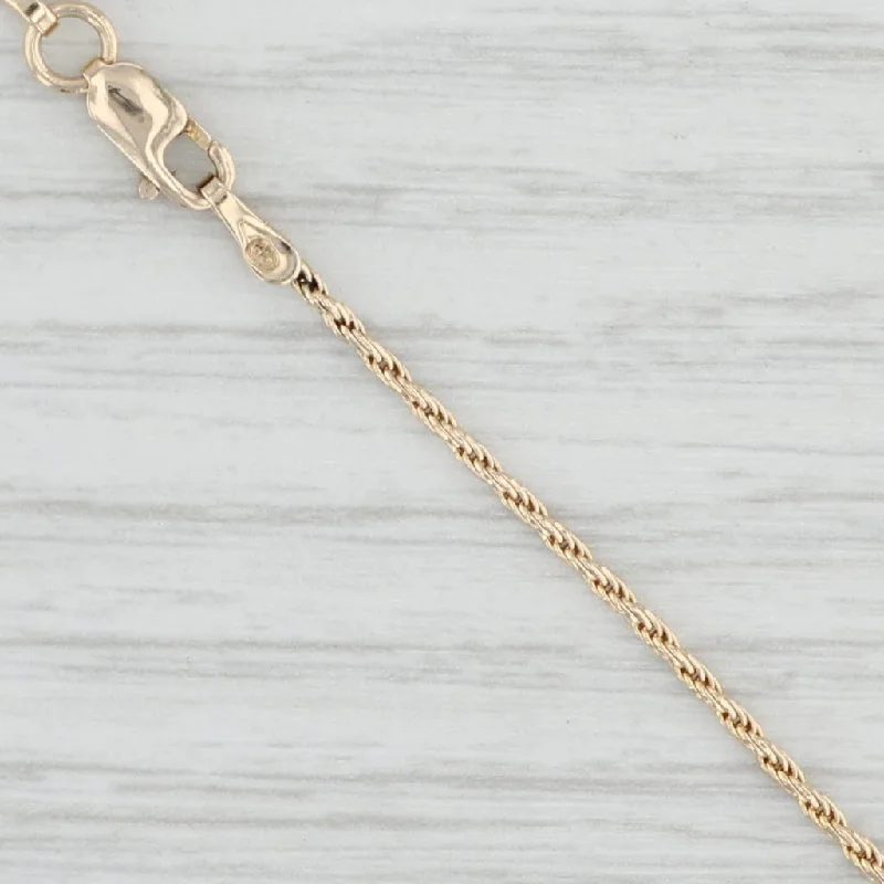 women's halo necklaces-18" 1.3mm Rope Chain Necklace 10k Yellow Gold Lobster Clasp Italian