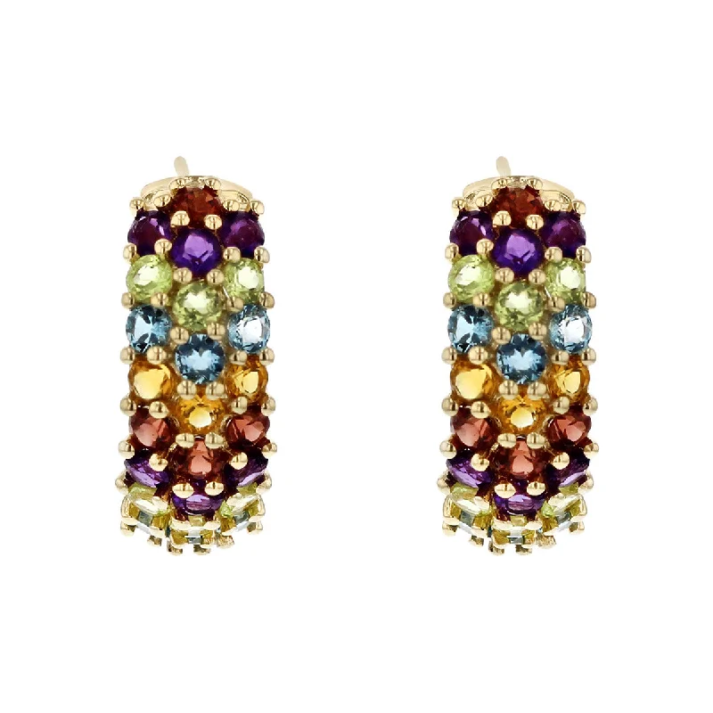 women's gemstone drop earrings-14K Yellow Gold Semiprecious Stone Earrings