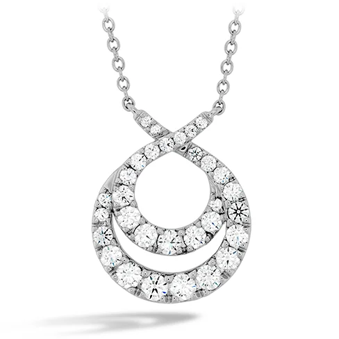 women's personalized necklaces-Hearts On Fire Optima Double Circle Diamond Necklace