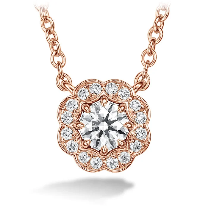 women's art deco necklaces-Hearts On Fire Lorelei Halo Diamond Pendant Necklace