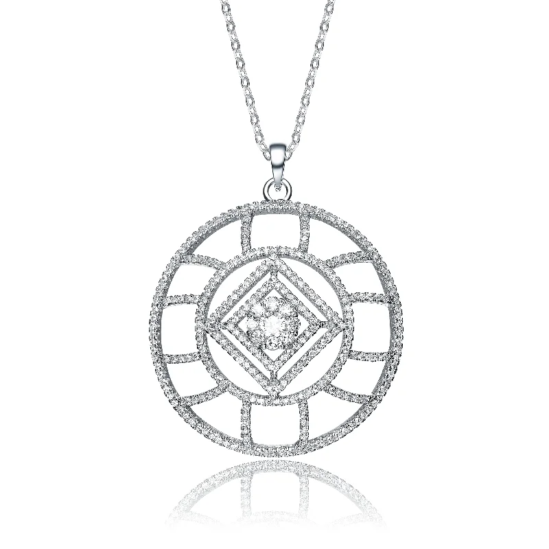 women's delicate chain necklaces-Déco Fenêtre Pendant Necklace