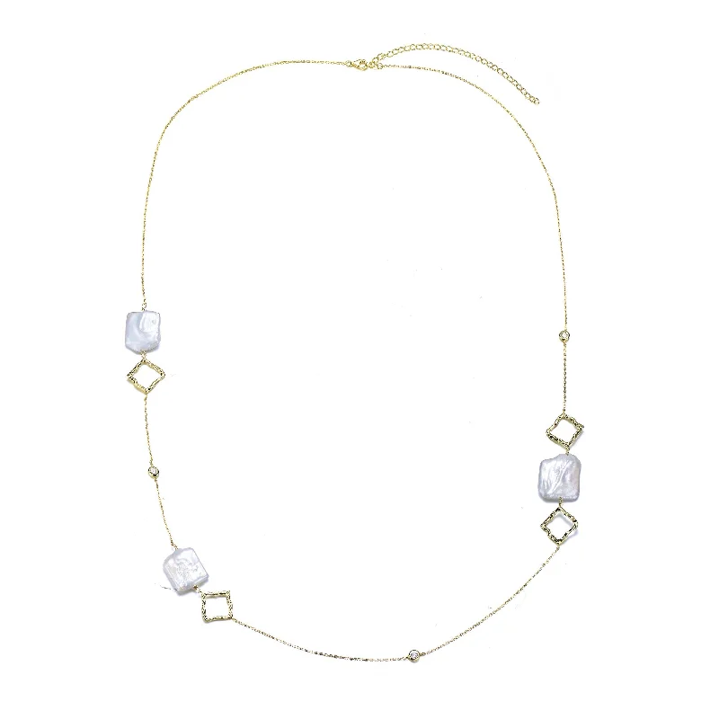 women's diamond necklaces-Juliette Pearl  Necklace