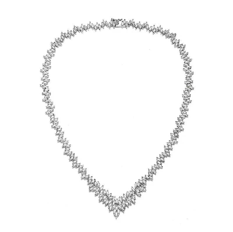 women's geometric necklaces-Dauphine V Necklace