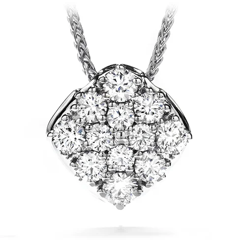 women's birthstone pendant necklaces-Hearts On Fire Silk Pave Diamond Shape Pendant Necklace