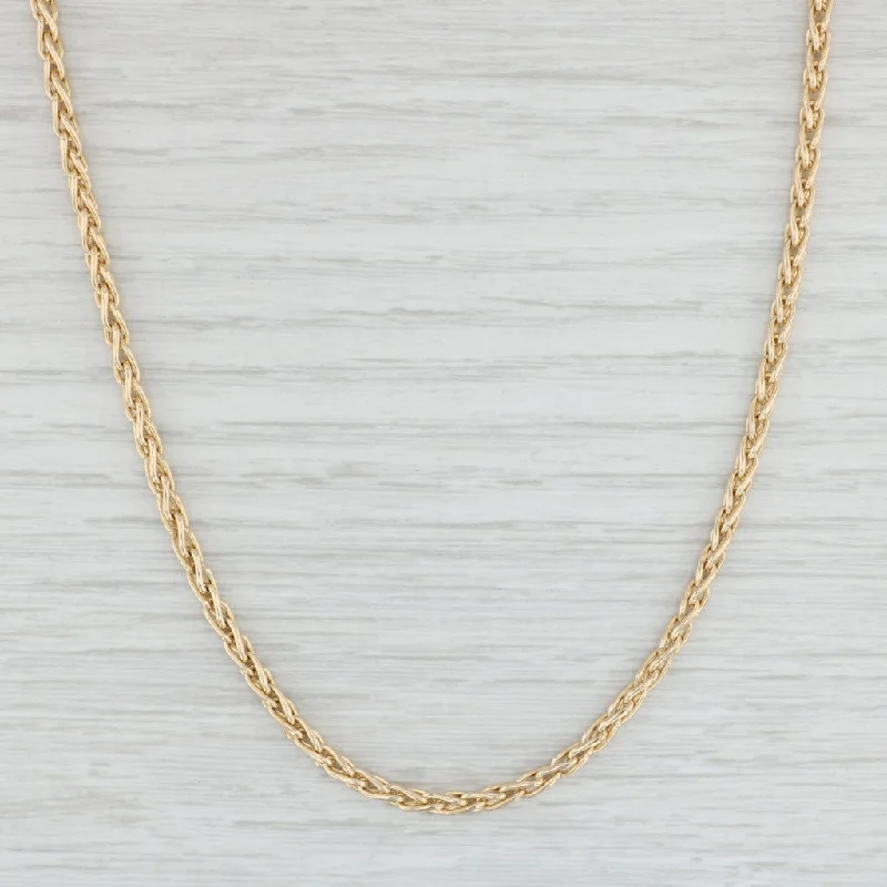 women's minimalist necklaces-20.75" Wheat Chain Necklace 14k Yellow Gold 3mm