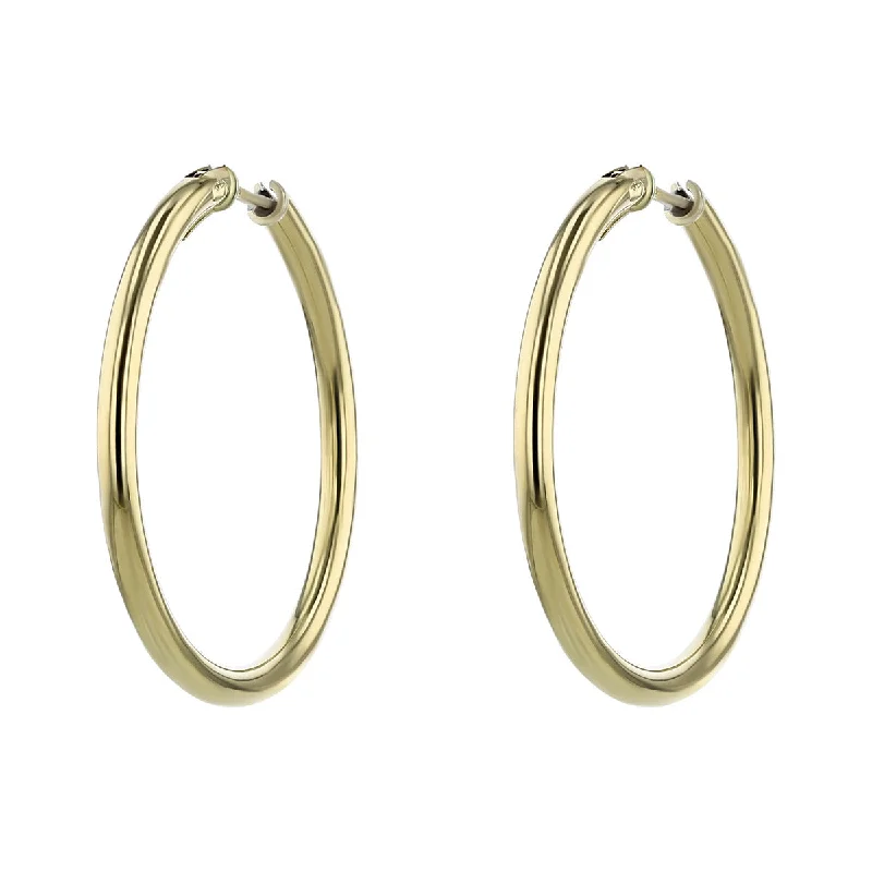 women's charm earrings-14K Yellow Gold 3mm Tubular Hoop Earrings