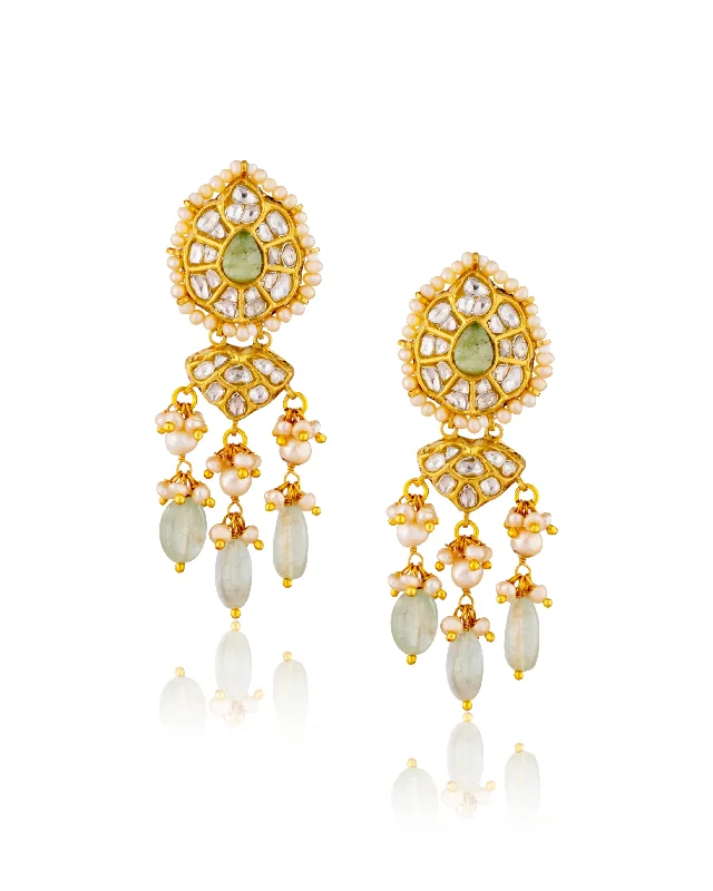 women's drop earrings-Amaya Polki Long Earrings