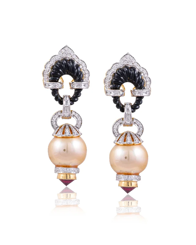 women's colorful gemstone earrings-Sampriti Diamond Long Earrings