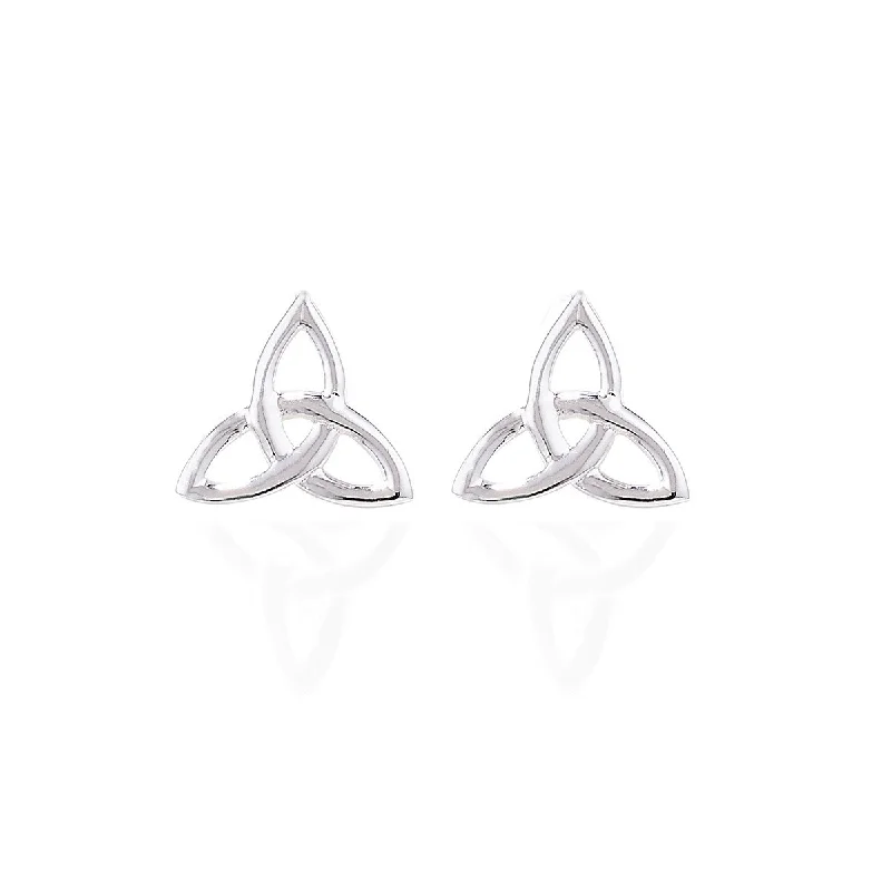 women's small hoop earrings-Sterling Silver Trinity Simple Stud Earrings