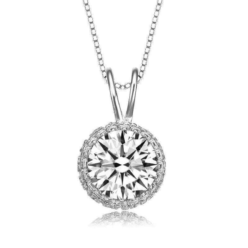 women's contemporary necklaces-Marie Dainty Crown Pendant Necklace