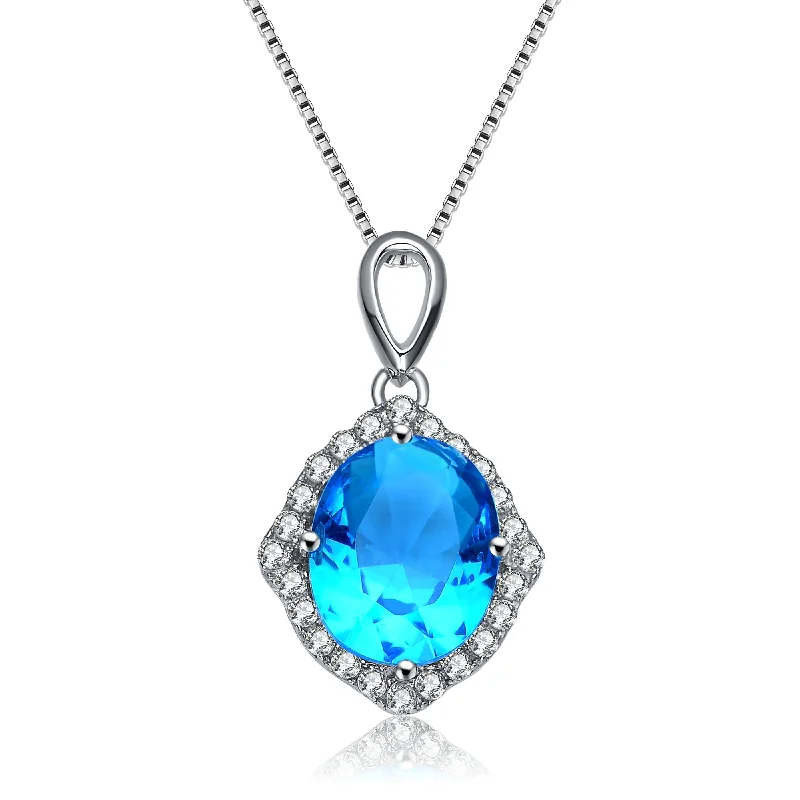 women's bohemian necklaces-Provence Blue Pendant Necklace