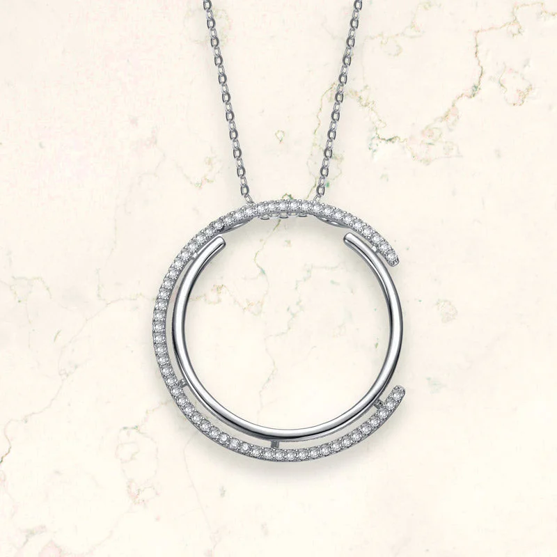 women's heart-shaped pendants-Triomphe Circle CZ Pendant Necklace