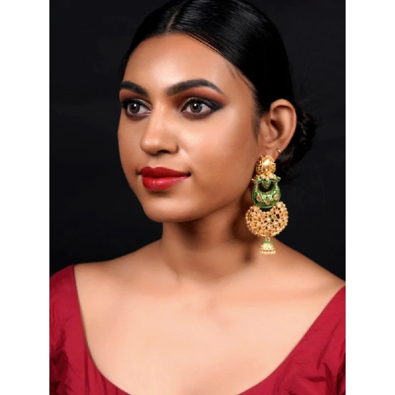 women's hoop earrings-Odette Women Gold Tone MultiColor Dangle Earrings