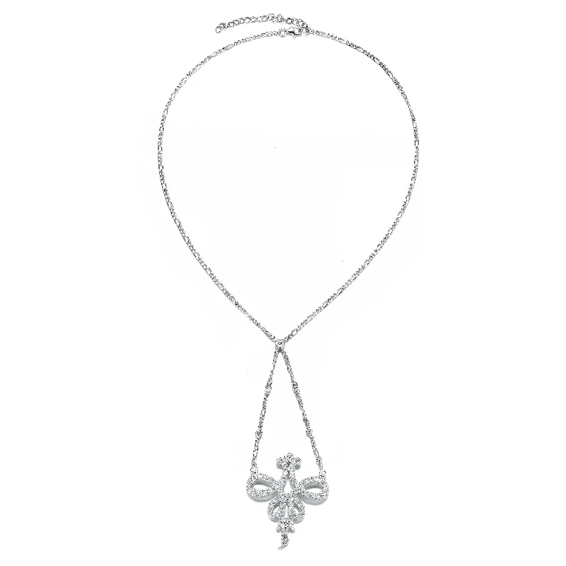 women's diamond drop necklaces-Emma  Zirconia Accent Pendant Necklace