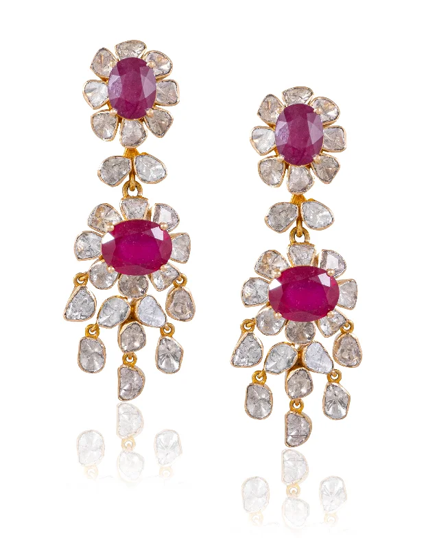 women's tassel earrings-Aashika Polki Long Earrings