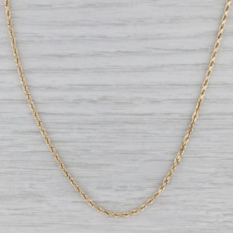 women's gold-plated necklaces-24.25" Rope Chain Necklace 14k Yellow Gold 1.8mm Lobster Clasp