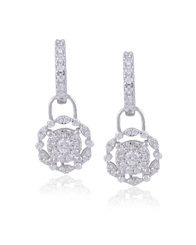 women's custom earrings-Diamond Long Earrings