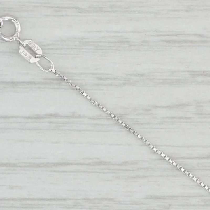 women's crystal necklaces-18" 0.6mm Box Chain Necklace 14k White Gold Italian Spring Ring Clasp