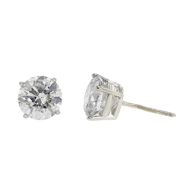 women's crystal stud earrings-14K White Gold Brilliant Diamond Stud Earrings