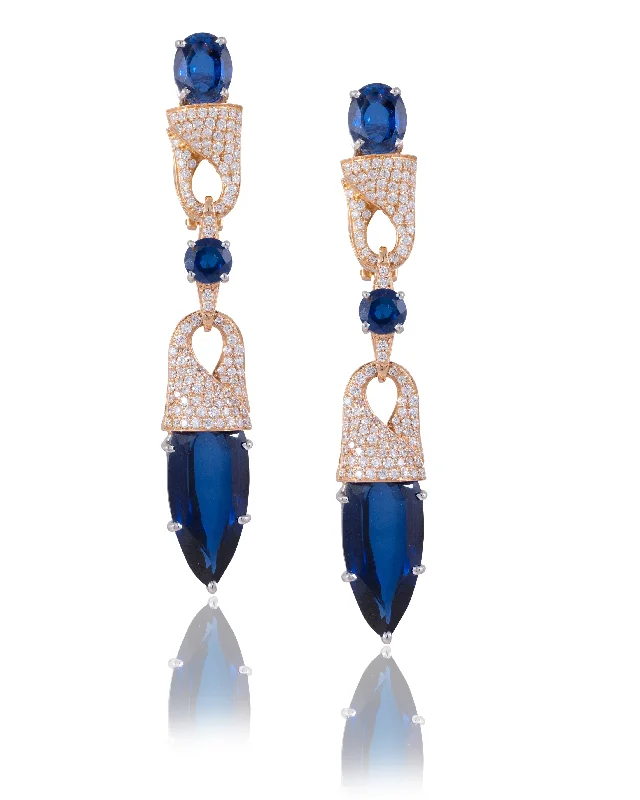 women's small hoop earrings-Hemakshi Diamond Long Earrings