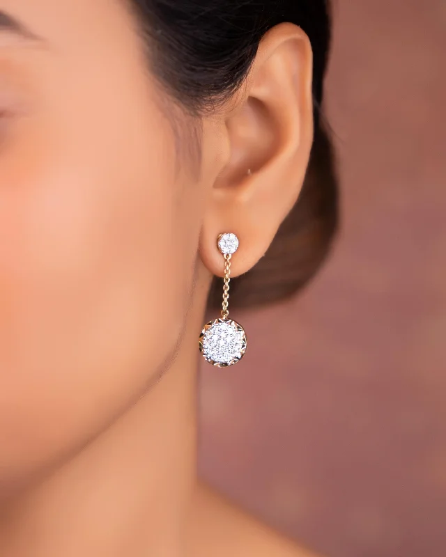 women's vintage earrings-Diamond Long Earrings