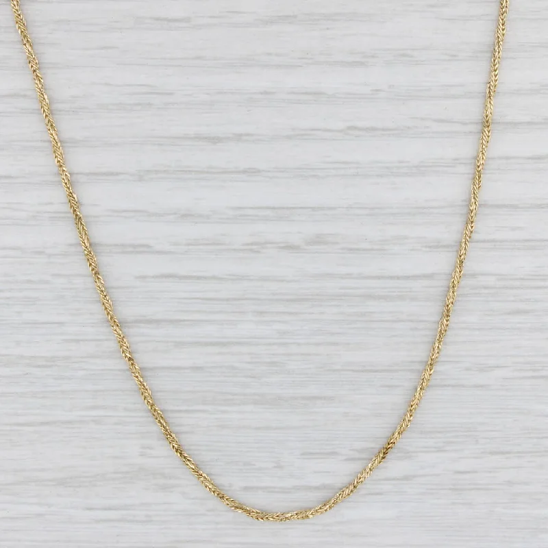 women's engraved necklaces-Woven Wheat Chain Necklace 18k Yellow Gold 22.25" 1.5mm