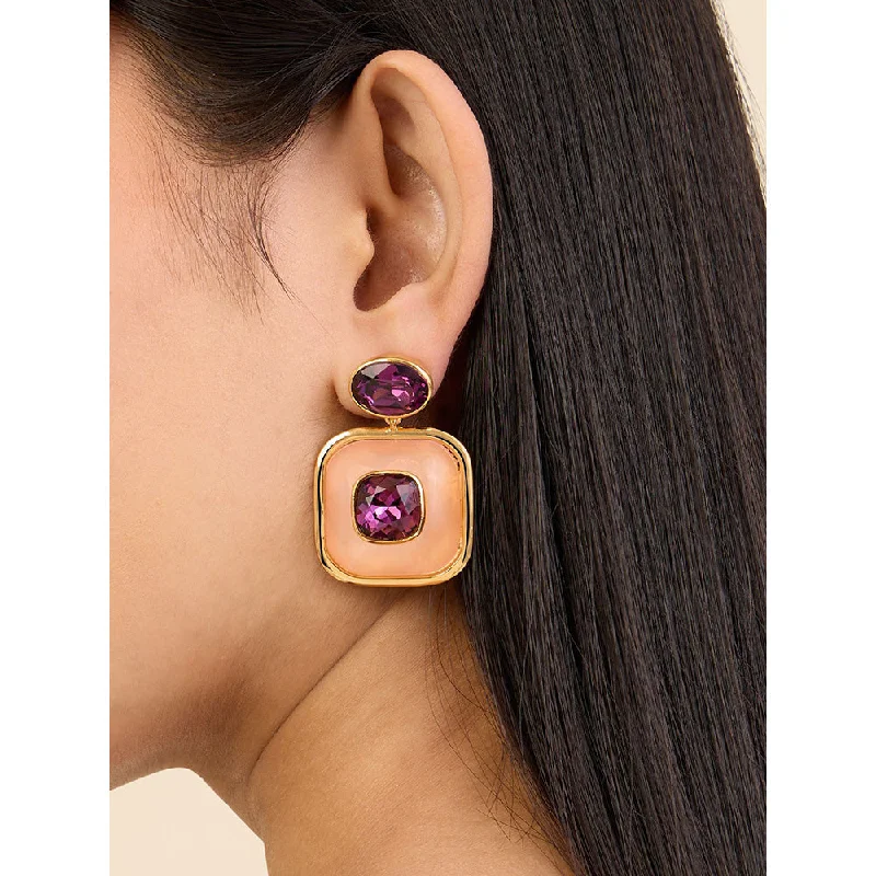 women's beaded earrings-Isharya Statement Libra in 18Kt Gold Plated Earrings