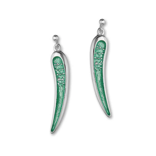 women's boho earrings-Tapered Enamelled Runic Dream Drop Earrings