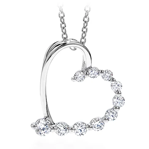 women's designer necklaces-Hearts On Fire Amorous Journey Heart Pendant Necklace