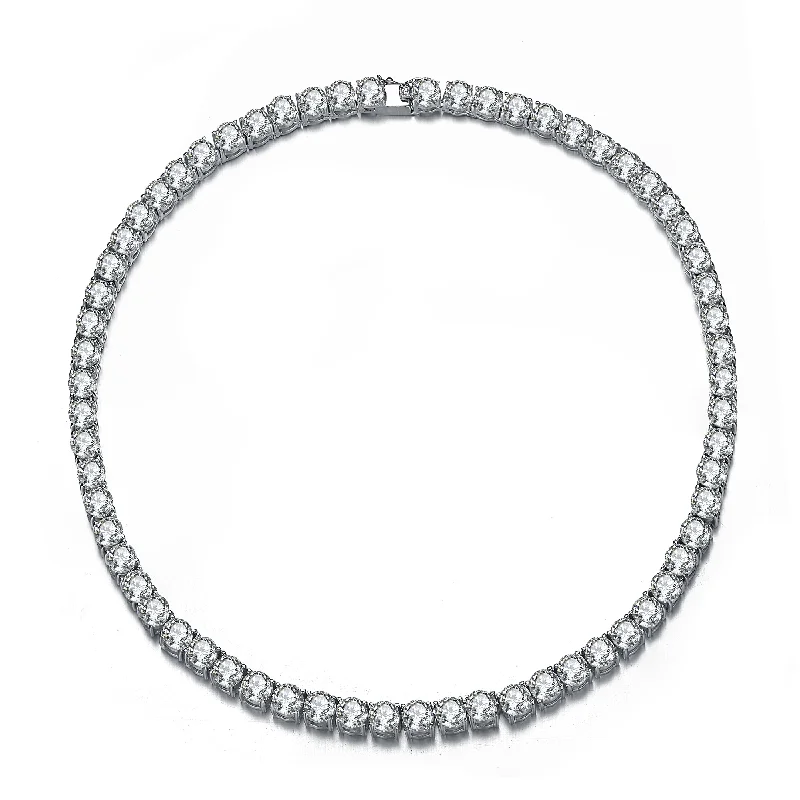 women's ruby necklaces-La Scène Eternity Circle Tennis Necklace