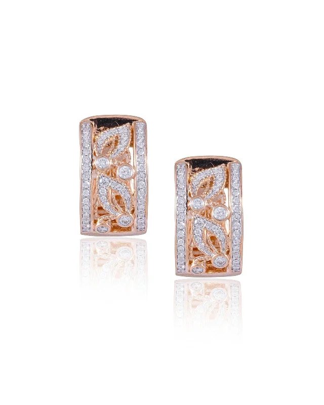 women's elegant stud earrings-Diamond Long Earrings