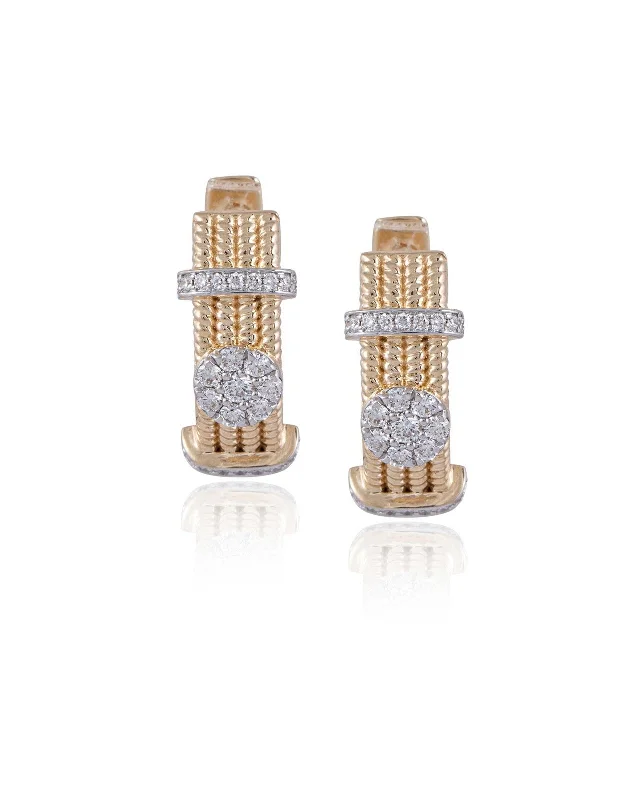 women's sapphire earrings-Diamond Long Earrings