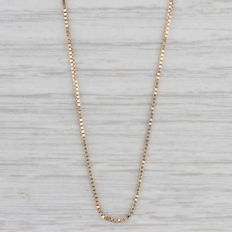 women's custom necklaces-18" 0.8mm Box Chain Necklace 14k Yellow Gold