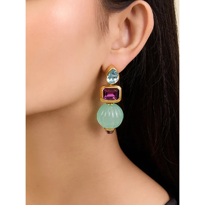 women's elegant drop earrings-Isharya Hidden Gems in 18Kt Gold Plated Earrings