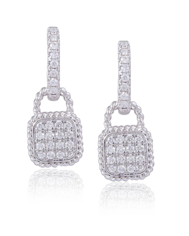 women's cubic zirconia earrings-Diamond Long Earrings