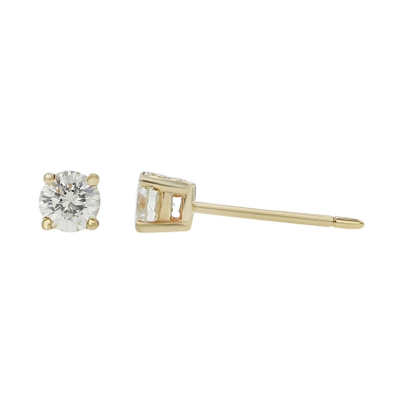 women's ruby earrings-14K Yellow Gold Diamond Stud Earrings