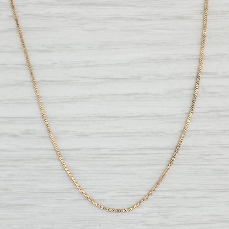 women's boho necklaces-Hexagon Box Chain Necklace 14k Yellow Gold 17.5" 1.1mm