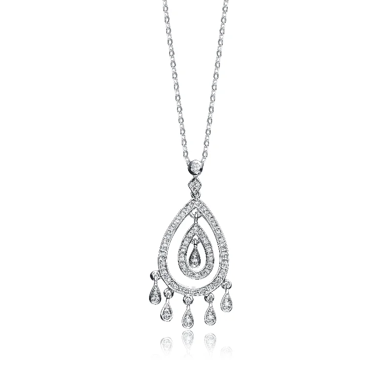 women's elegant necklaces-Antoinette Droplet Pendant Necklace