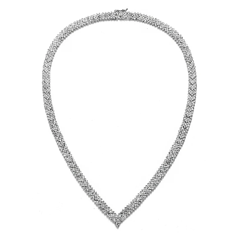 women's engraved necklaces-Déco Palais Maxi V Necklace