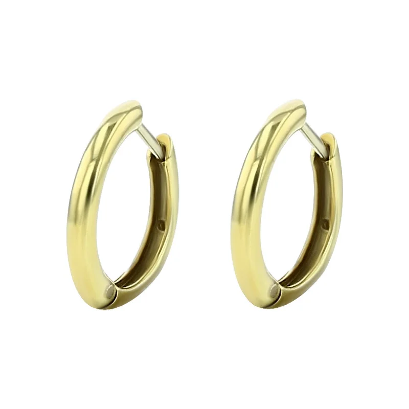 women's custom earrings-14K Yellow Gold Small Hoop Earrings