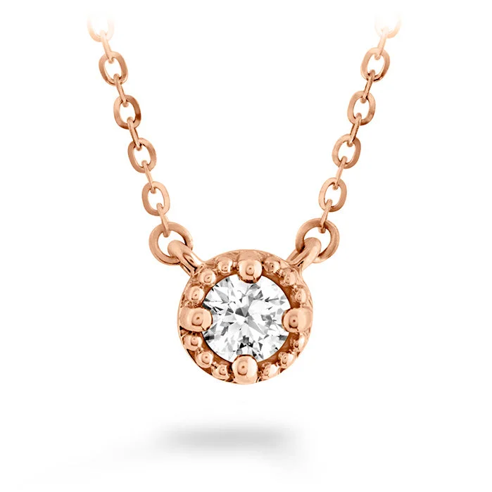 women's silver heart necklaces-Hearts On Fire Liliana Milgrain Single Diamond Pendant Necklace