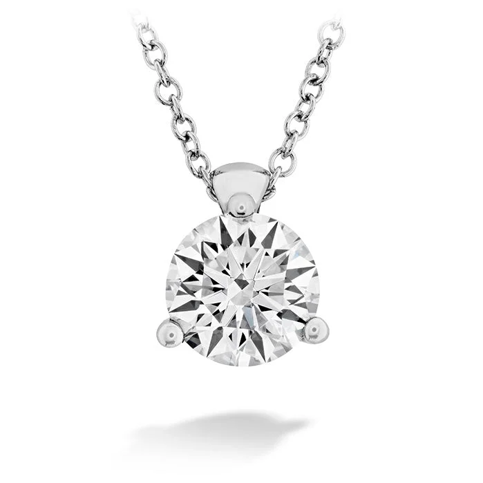 women's chic silver necklaces-Hearts On Fire Classic 3 Prong Diamond Pendant Necklace