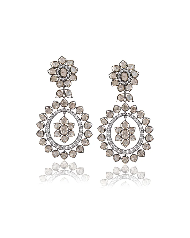 women's statement earrings-Rashmi Polki Long Earrings