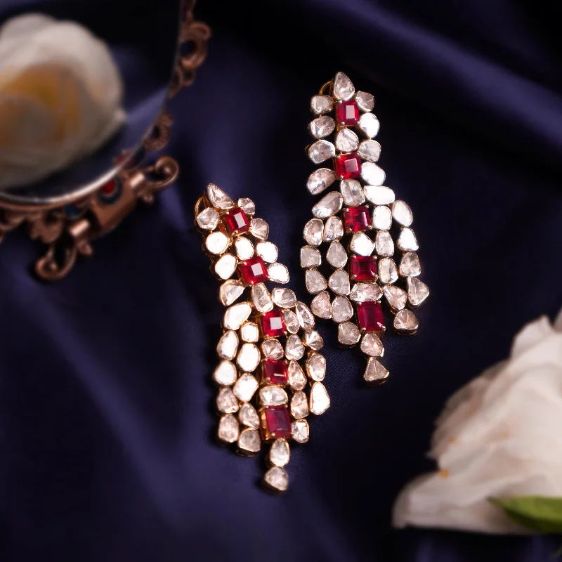 women's diamond earrings-Madiha Poki Long Earrings