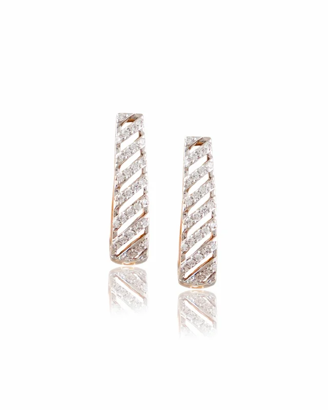 women's cubic zirconia stud earrings-Diamond Long Earrings